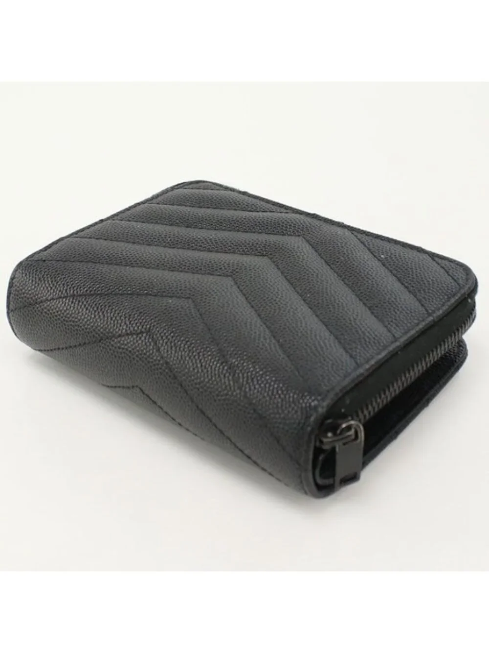 ★SOLD★ Saint Laurent Zip Around Wallet Monogram Compact Bifold Calf - Picture 2 of 10